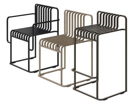 Grill dining armchair dining chair high stool by Diabla 3D मॉडल