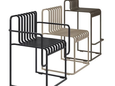 Grill dining armchair dining chair high stool by Diabla 3D मॉडल