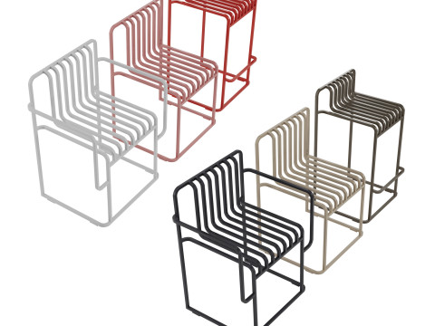 Grill dining armchair dining chair high stool by Diabla 3D मॉडल