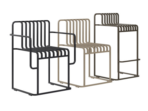 Grill dining armchair dining chair high stool by Diabla 3D मॉडल