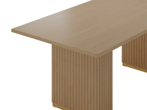 Chelsea Natural Oak Wood Rectangular Dining Table by TOV Furniture Model 3D