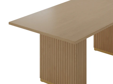 Chelsea Natural Oak Wood Rectangular Dining Table by TOV Furniture 3D Model