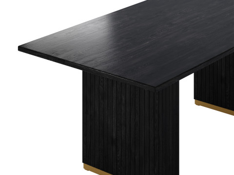 Chelsea Natural Oak Wood Rectangular Dining Table by TOV Furniture Model 3D