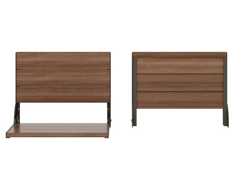 Stainless and Teak Folding Shower Seat by Moen 3D Модель