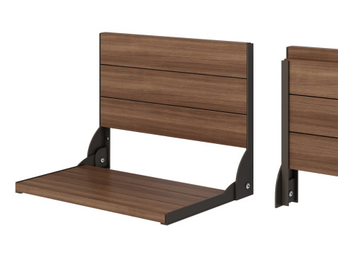 Stainless and Teak Folding Shower Seat by Moen 3D Модель