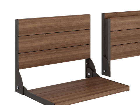 Stainless and Teak Folding Shower Seat by Moen 3D Модель