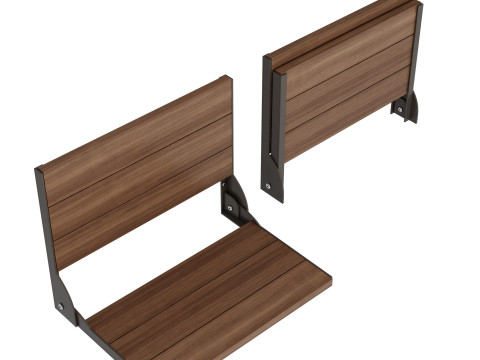 Stainless and Teak Folding Shower Seat by Moen 3D Модель