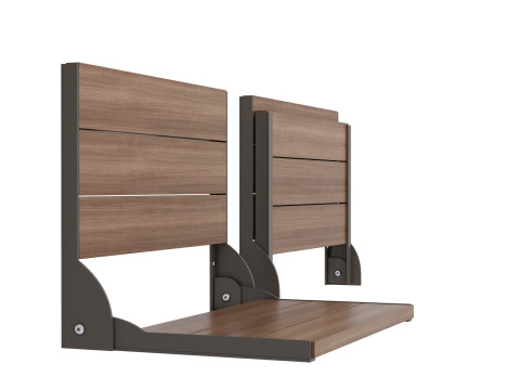 Stainless and Teak Folding Shower Seat by Moen 3D Модель