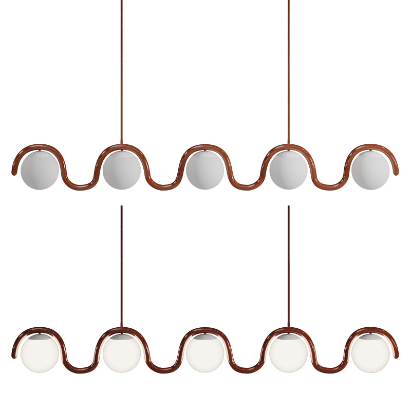 Lenox 5 Globe Linear Chandelier V by Astraeus Clarke Modelo 3D .c4d .max .obj .3ds .fbx .stl .blend