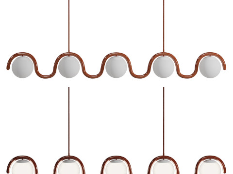 Lenox 5 Globe Linear Chandelier V by Astraeus Clarke 3D Model