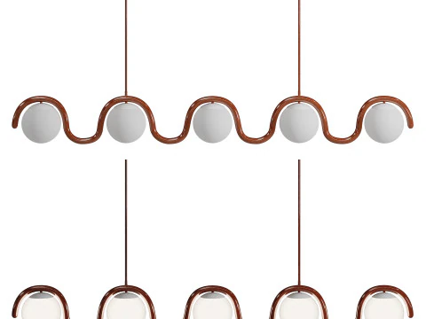 Lenox 5 球形线性枝形吊灯 V 由 Astraeus Clarke 设计 3D 模型