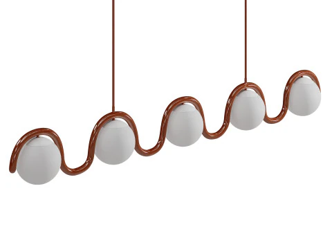 Lenox 5 Globe Linear Chandelier V by Astraeus Clarke 3D Model