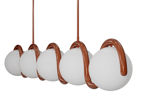 Lenox 5 Globe Linear Chandelier V by Astraeus Clarke Modelo 3D