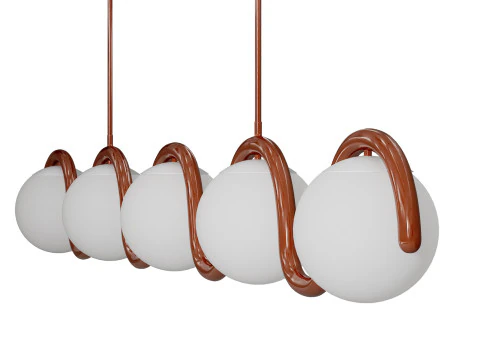 Lenox 5 Globe Linear Chandelier V by Astraeus Clarke 3D Model