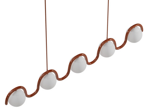 Lenox 5 Globe Linear Chandelier V by Astraeus Clarke Modelo 3D