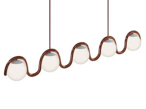 Lenox 5 Globe Linear Chandelier V by Astraeus Clarke 3D Model