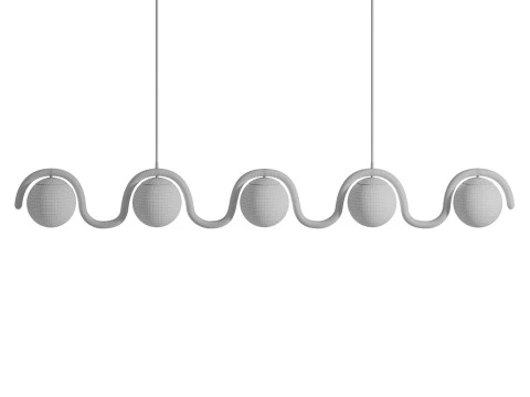 Lenox 5 Globe Linear Chandelier V by Astraeus Clarke 3D Model