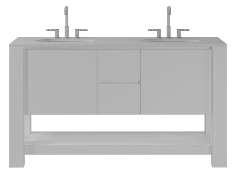 Graham Double Bathroom Vanity by Westelm Model 3D