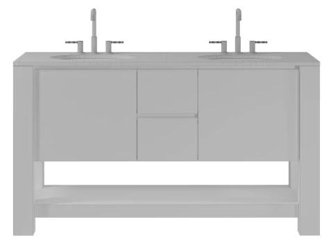 Graham Double Bathroom Vanity by Westelm 3D Model