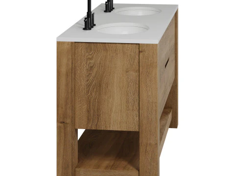 Graham Double Bathroom Vanity by Westelm 3D Model