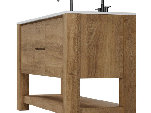 Graham Double Bathroom Vanity by Westelm 3D Model