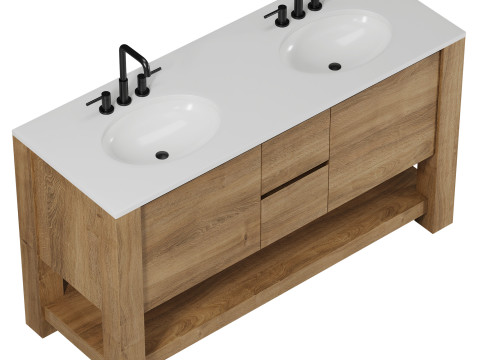 Graham Double Bathroom Vanity by Westelm Model 3D