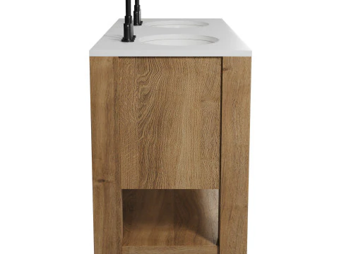 Graham Double Bathroom Vanity by Westelm 3D Model