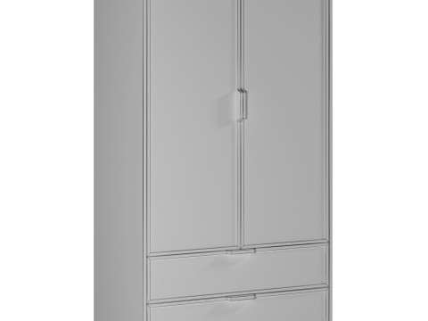 Douglas Solid Wood Tatami Armoire by West Elm Model 3D