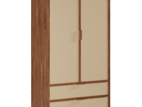 Douglas Solid Wood Tatami Armoire by West Elm Modèle 3D