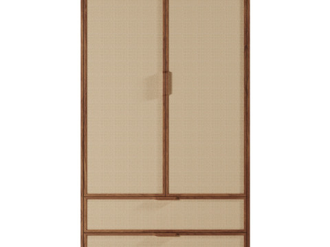 Douglas Solid Wood Tatami Armoire by West Elm Model 3D