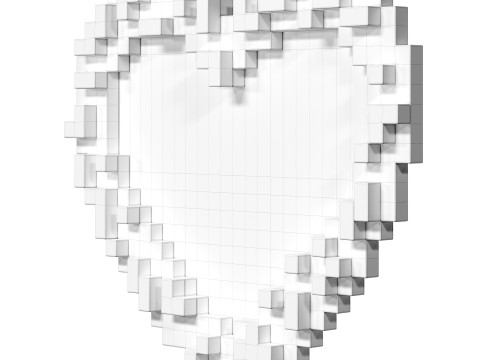 Pixel mirror Heart by Seletti 3D 模型