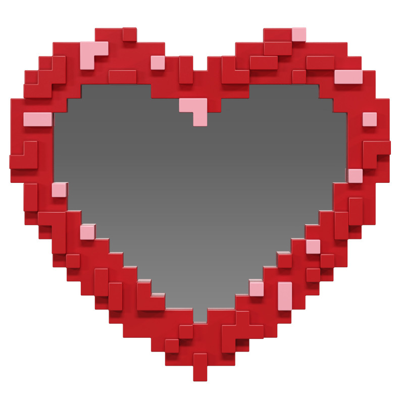 Pixel mirror Heart by Seletti 3D 模型 .c4d .max .obj .3ds .fbx .stl .blend