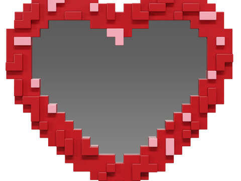 Pixel mirror Heart by Seletti Model 3D