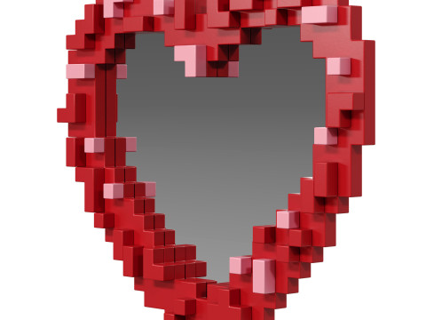 Pixel mirror Heart by Seletti 3D 模型