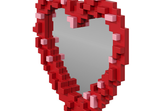 Pixel mirror Heart by Seletti 3D 模型