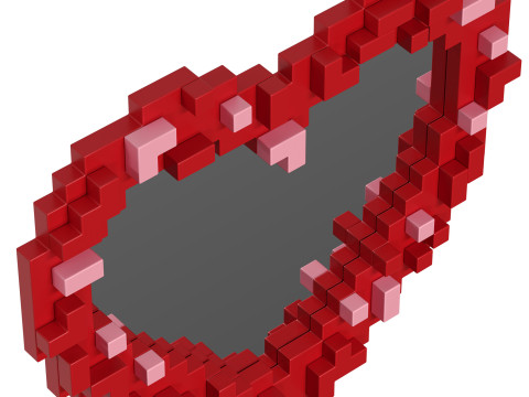 Pixel mirror Heart by Seletti 3D 模型