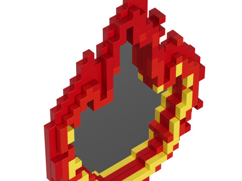Pixel mirror Flame by Seletti 3Dモデル