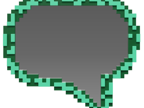 Pixel mirror Message by Seletti 3D Model