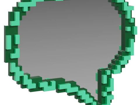 Pixel mirror Message by Seletti 3D Model
