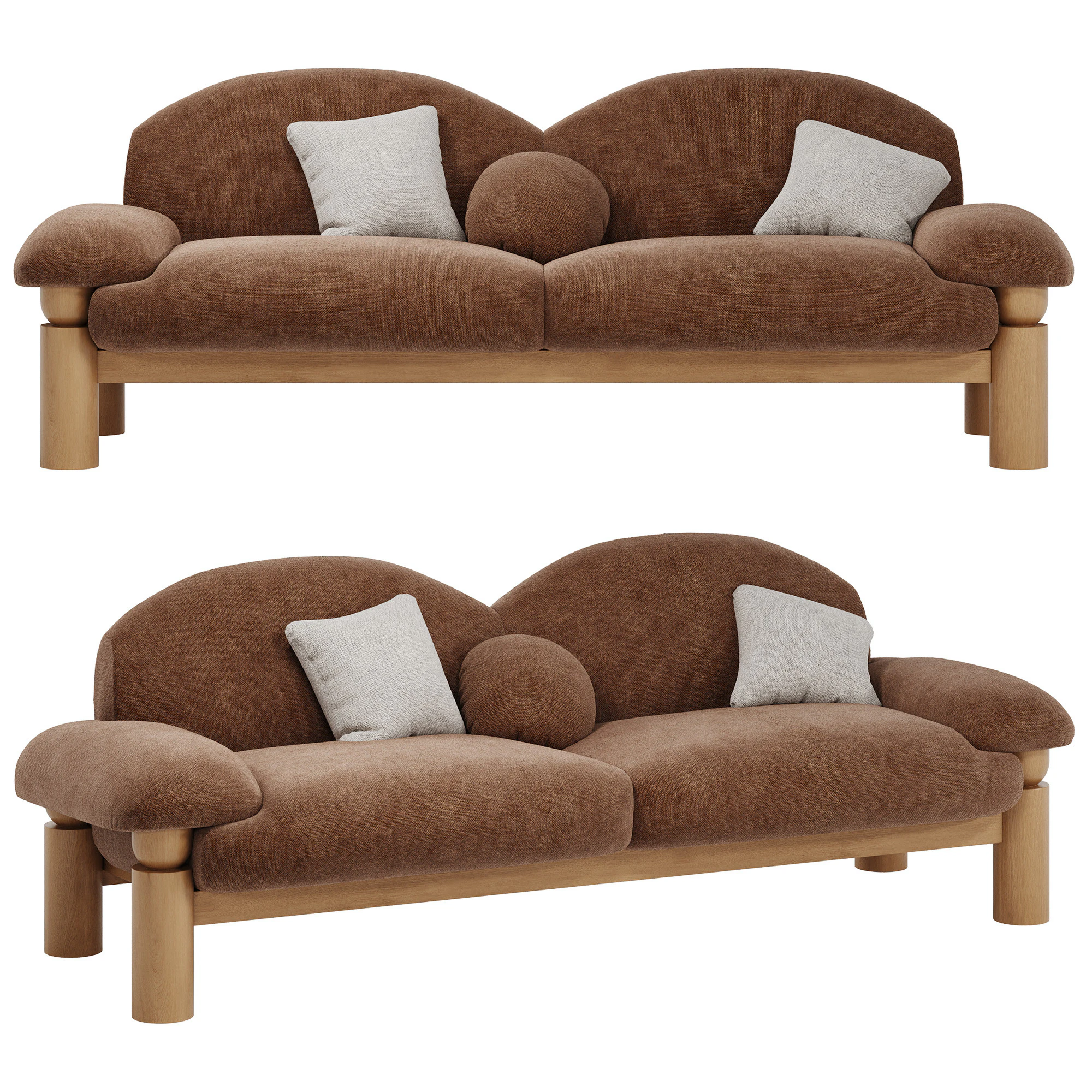 Hugo Sofa by McMullin 3D Model .c4d .max .obj .3ds .fbx .stl .blend