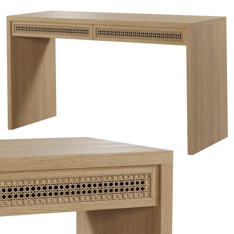 Pottery Barn 设计的 Marina Cane 控制台 3D 模型 .c4d .max .obj .3ds .fbx .stl .blend 