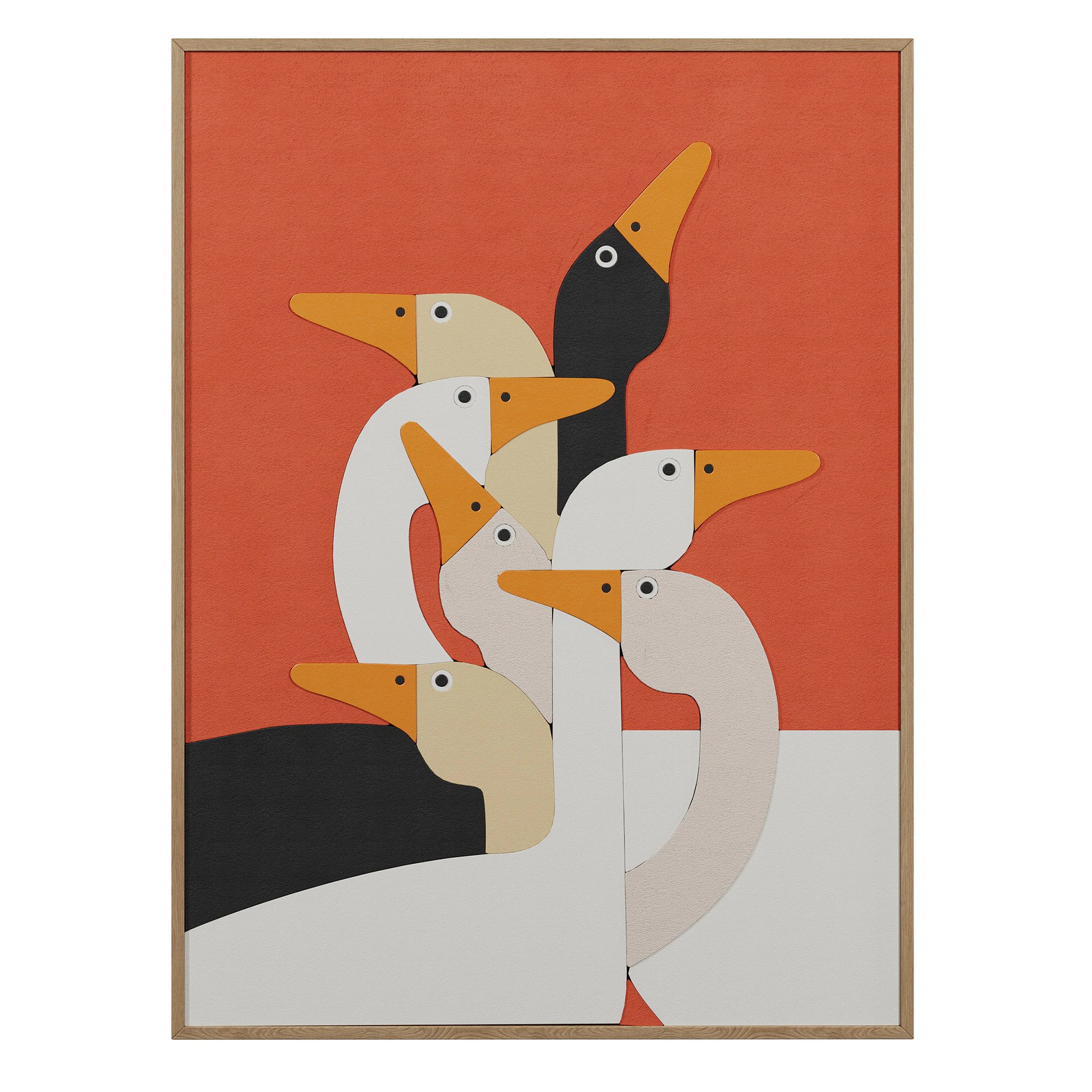 Group of geese wall art 3D Model .c4d .max .obj .3ds .fbx .stl .blend