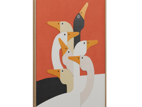 Group of geese wall art 3D Model