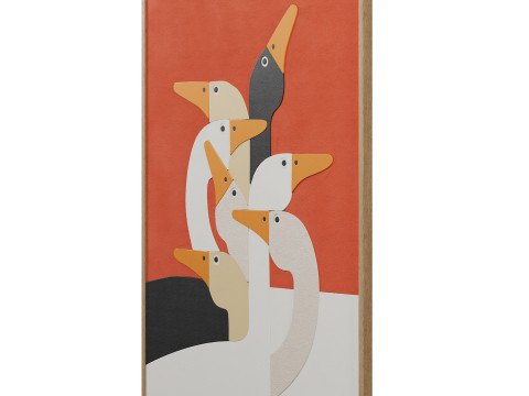 Gruppe von Gänsen als Wandkunst 3D Modell