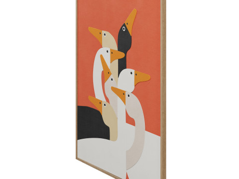 Gruppe von Gänsen als Wandkunst 3D Modell