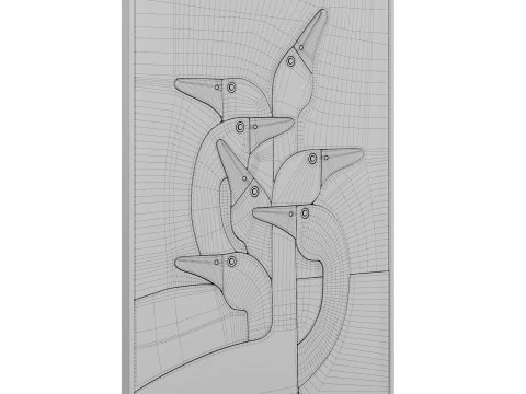 Group of geese wall art 3D Model