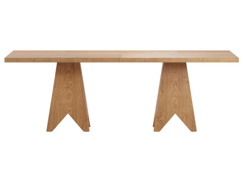 Mesa de comedor de madera nudosa de Pierce Ward para West Elm Modelo 3D