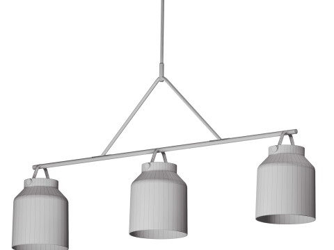 Lámpara de araña Henry de 3 luces de West Elm Modelo 3D