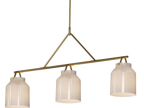 Lámpara de araña Henry de 3 luces de West Elm Modelo 3D