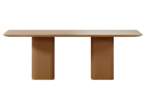 Прямокутний обідній стіл Davison 85 з рифленого дуба від CB2 3D Модель